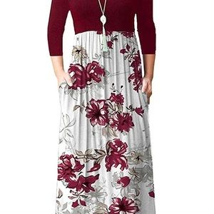 WNEEDU Floral Maternity Dress (With Pockets!)